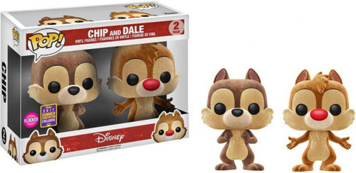 Chip and Dale Flocked Disney Summer Convention Exclusive  2 Pack Funk Pop