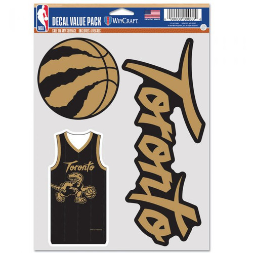 Toronto Raptors NBA City Edition Multi-Use 3 Decal Fan Pack