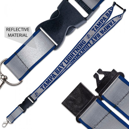 Tampa Bay Lightning NHL Reflective Lanyard with Buckle Tampa Bay Lightning NHL Reflective Lanyard with Buckle