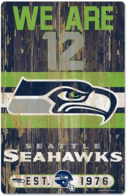 Seattle Seahawks We Are 12 NFL 11x17 Wood Sign