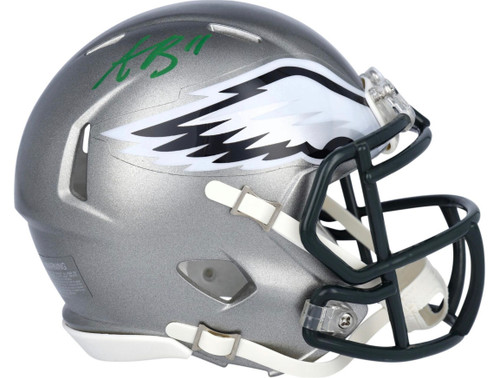 AJ Brown Philadelphia Eagles Autographed Flash  Mini Football Helmet AJ Brown Philadelphia Eagles Autographed Flash  Mini Football Helmet