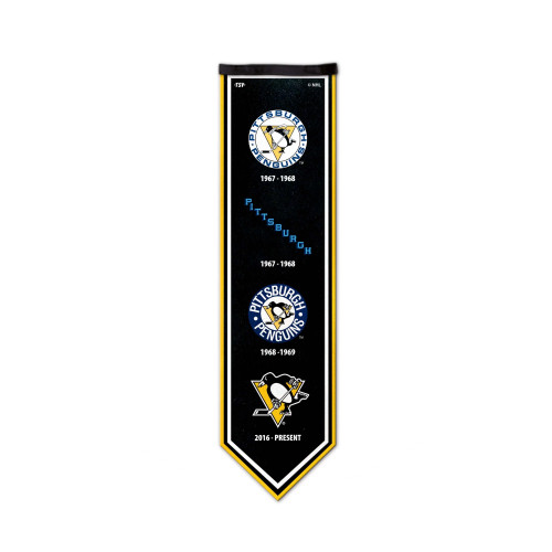 Pittsburgh Penguins NHL Legacy Premium Felt Logo 8x30 Banner