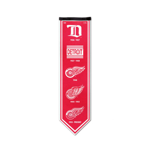 Detroit Red Wings NHL Legacy Premium Felt Logo 8x30 Banner