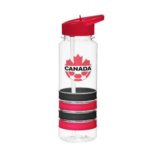 Team Canada Soccer 25 ounce Plastic Banded Water Bottle Team Canada Soccer 25 ounce Plastic Banded Water Bottle