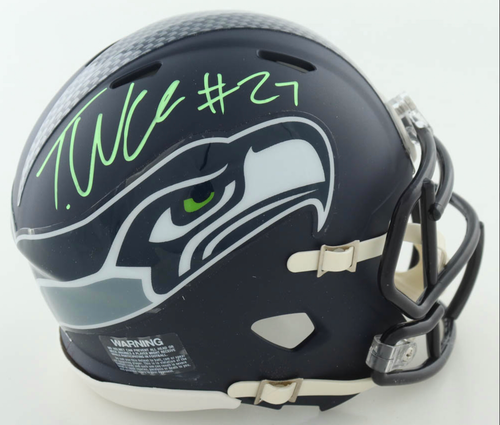 Tariq Woolen Seattle Seahawks Autographed  Mini Speed Football Helmet
