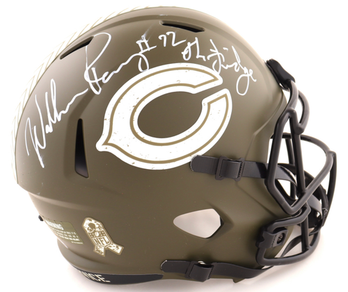 William “The Fridge” Perry  Chicago Bears Autographed Replica Full Size Speed Salute to Service Helmet