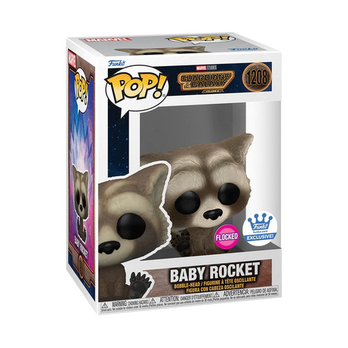 Baby Rocket #1208 Flocked Marvel Guardians of the Galaxy Funko Shop Exclusive Pop Baby Rocket #1208 Flocked Marvel Guardians of the Galaxy Funko Shop Exclusive Pop