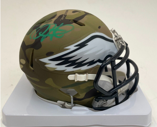 Jalen Hurts Philadelphia Eagles Autographed Camo Mini Football Helmet