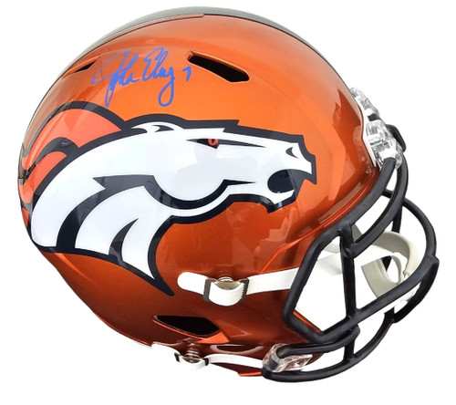 John Elway Denver Broncos Autographed Flash Full Sized Replica Helmet John Elway Denver Broncos Autographed Flash Full Sized Replica Helmet