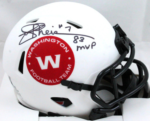 Joe Theismann Washington Football Team Autographed Lunar Eclipse Mini Football Helmet with “83 MVP” Inscription