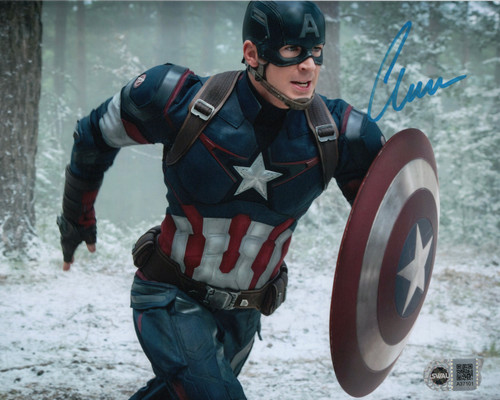 Chris Evans  Autographed Captain America Age of Ultron  8x10 Photo