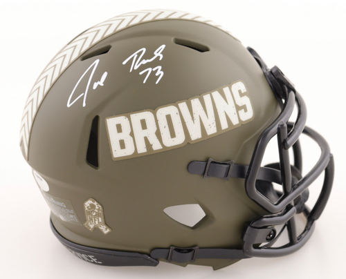 Joe Thomas Cleveland Browns Autographed Salute to Service  Mini Football Helmet