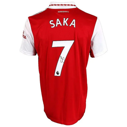 Coming Soon: Bukayo Saka Arsenal FC Autographed EPL Adidas 2023-2023 Home Soccer Jersey