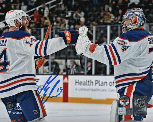 Mattias Ekholm Edmonton Oilers Autographed Celebrating with Skinner 8x10 Photo