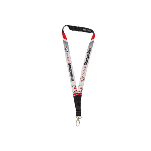 Calgary Stampeders CFL Silver Black Sublimated Lanyard Calgary Stampeders CFL Silver Black Sublimated Lanyard
