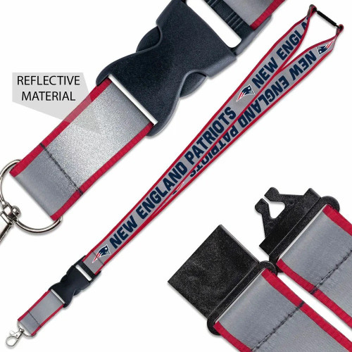 New England Patriots NFL Reflective Lanyard with Buckle New England Patriots NFL Reflective Lanyard with Buckle