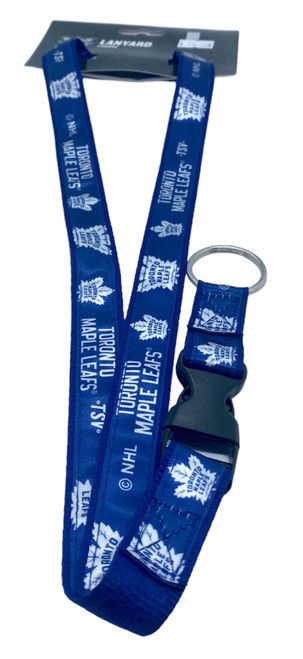 Toronto Maple Leafs Team Colour Woven Repeat Logo Lanyard with Detachable Buckle 1 Inch Toronto Maple Leafs Team Colour Woven Repeat Logo Lanyard with Detachable Buckle 1 Inch