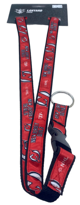 New Jersey Devils Team Colour Woven Repeat Logo Lanyard with Detachable Buckle 1 Inch New Jersey Devils Team Colour Woven Repeat Logo Lanyard with Detachable Buckle 1 Inch