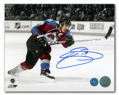 Joe Sakic Colorado Avalanche Autographed Slap Shot 8x10 Photo Joe Sakic Colorado Avalanche Autographed Slap Shot 8x10 Photo