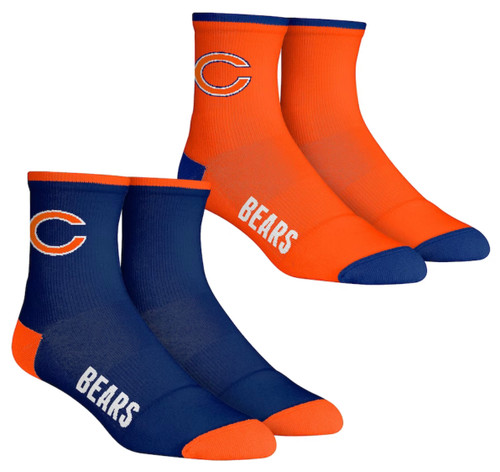 Chicago Bears Men's Rock Em Socks Core Team 2-Pack Quarter Length Sock Set Chicago Bears Men's Rock Em Socks Core Team 2-Pack Quarter Length Sock Set