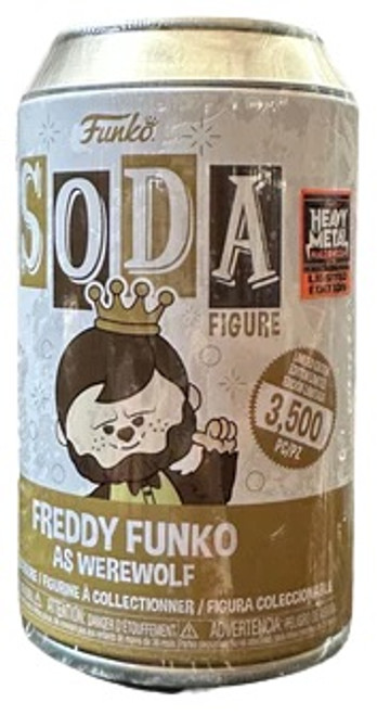 Freddy Funko as Werewolf Sealed Can Heavy Metal Halloween Exclusive Funko Soda Can
