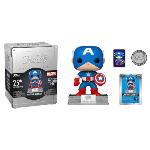 Captain America #06C 25Th Anniversary Vaulted Limited Edition Funko Shop Exclusive Pop Captain America #06C 25Th Anniversary Vaulted Limited Edition Funko Shop Exclusive Pop