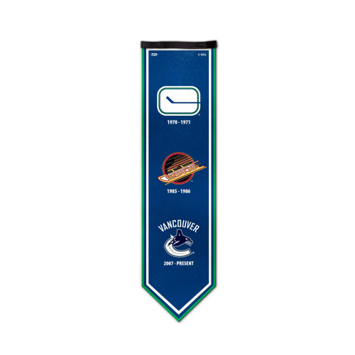 Vancouver Canucks NHL Legacy Premium Felt Logo 8x30 Banner