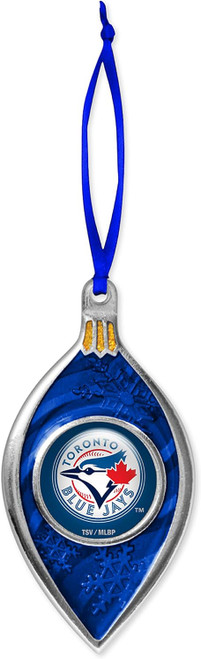 Toronto Blue Jays MLB Baseball Sparkle with Satin Ribbon Christmas Tree Ornament