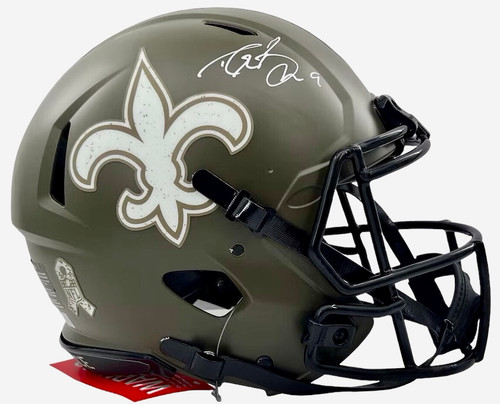 Drew Brees New Orleans Saints Autographed Salute to Service Replica Speed Helmet