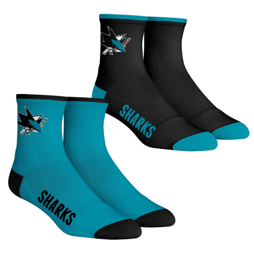 San Jose Sharks Men's Rock Em Socks Core Team 2-Pack Quarter Length Sock Set San Jose Sharks Men's Rock Em Socks Core Team 2-Pack Quarter Length Sock Set