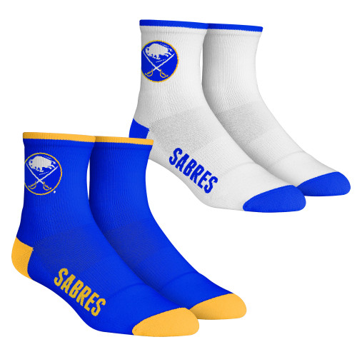 Buffalo Sabres Men's Rock Em Socks Core Team 2-Pack Quarter Length Sock Set