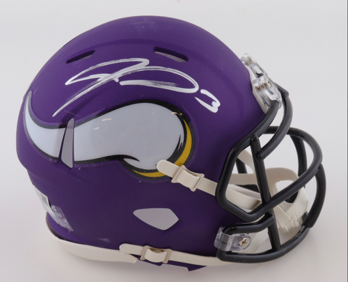 Jordan Addison Minnesota Vikings Autographed Speed Mini Football Helmet