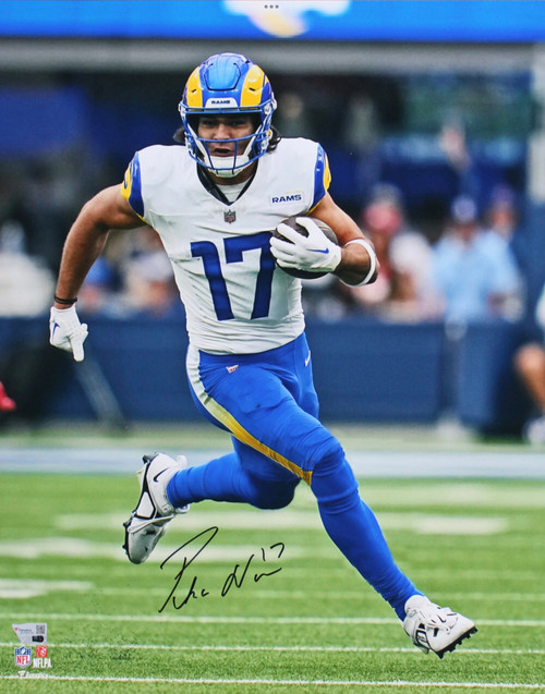 Puka  Nacua Los Angeles Rams Autographed Running Upfield 8x10 Photo