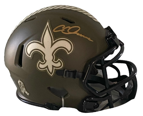 Chris Olave  New Orleans Saints Autographed Salute to Service Mini Football Helmet