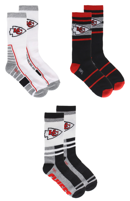 Kansas City Chiefs NFL 3 pack Crew Socks Kansas City Chiefs NFL 3 pack Crew Socks