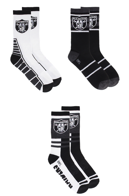 Las Vegas Raiders NFL 3 pack Crew Socks Las Vegas Raiders NFL 3 pack Crew Socks