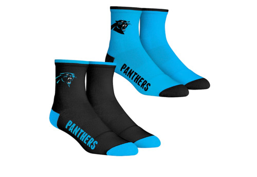 Carolina Panthers Men's Rock Em Socks Core Team 2-Pack Quarter Length Sock Set Carolina Panthers Men's Rock Em Socks Core Team 2-Pack Quarter Length Sock Set