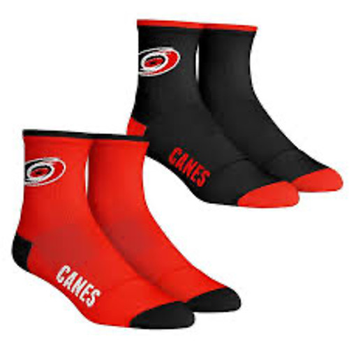 Carolina Hurricanes  Men's Rock Em Socks Core Team 2-Pack Quarter Length Sock Set