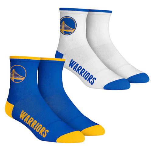 Golden State Warriors Men's Rock Em Socks Core Team 2-Pack Quarter Length Sock Set Golden State Warriors Men's Rock Em Socks Core Team 2-Pack Quarter Length Sock Set