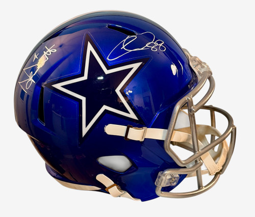 Dak Prescott and  CeeDee Lamb Dallas Cowboys Dual Autographed Flash  Speed Replica Full Size Helmet