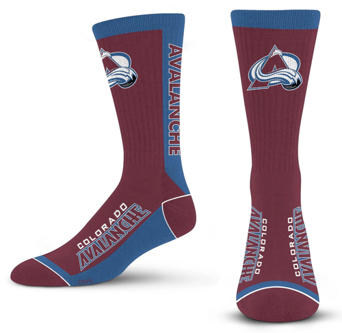 Colorado Avalanche NHL MVP Men’s For Bare Feet Crew Length Socks Colorado Avalanche NHL MVP Men’s For Bare Feet Crew Length Socks