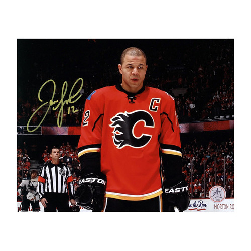 Jarome Iginla Flames Signed Anthem 8x10 Photo