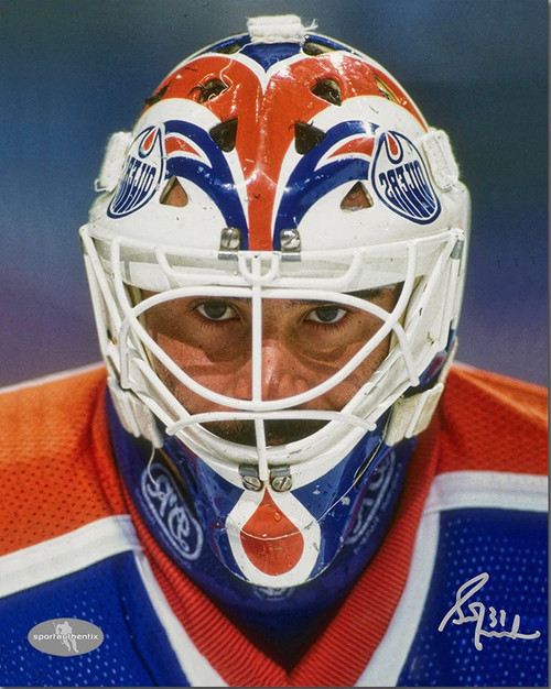 Grant Fuhr Edmonton Oilers Signed Close Up Mask 8x10 Photo Grant Fuhr Edmonton Oilers Signed Close Up Mask 8x10 Photo