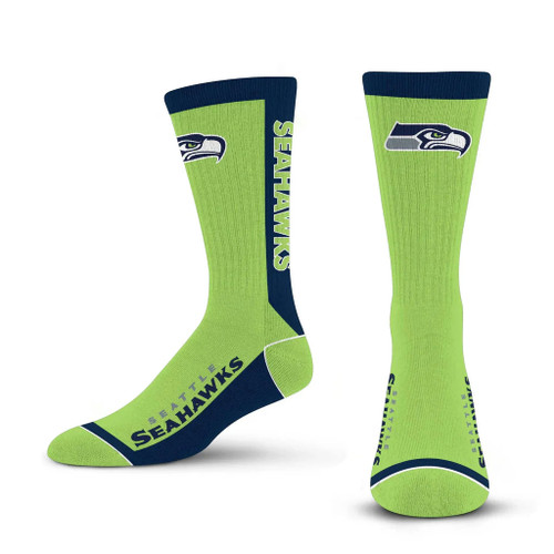 Seattle Seahawks NFL MVP Men’s For Bare Feet  Crew Length Socks Seattle Seahawks NFL MVP Men’s For Bare Feet  Crew Length Socks