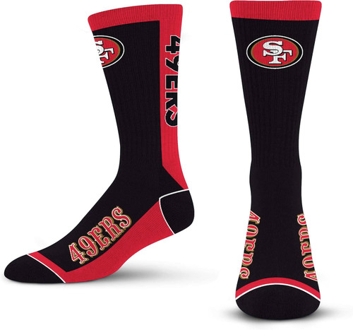 San Francisco 49ers NFL MVP Men’s For Bare Feet  Crew Length Socks