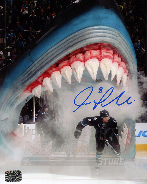 Joe Pavelski San Jose Sharks Autographed Shark Mouth Entrance 8x10 Photo