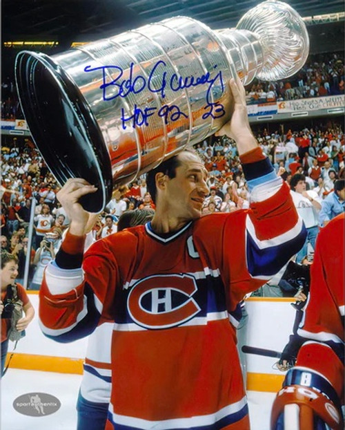 Bob Gainey Montreal Canadiens Hoisting the Cup Autographed 8x10 Photo
