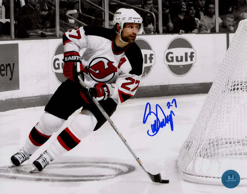 Scott Neidermayer New Jersey Devils Autographed Spotlight Metallic Paper  8x10 Photo Scott Neidermayer New Jersey Devils Autographed Spotlight Metallic Paper  8x10 Photo