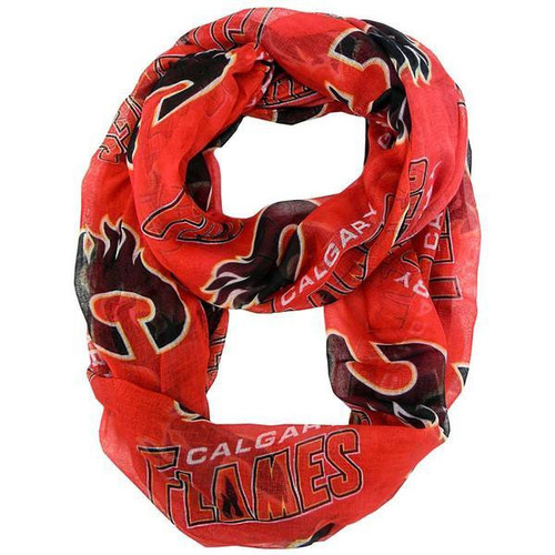 Calgary Flames Women's  Sheer Foco Infinity Scarf Calgary Flames Women's  Sheer Foco Infinity Scarf