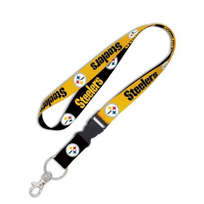 Pittsburgh Steelers NFL Team Color  Lanyard with Detachable Buckle 1 Inch
